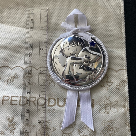Baby Crib Silver Medallion From Pedro Duran - Picture 3 of 5